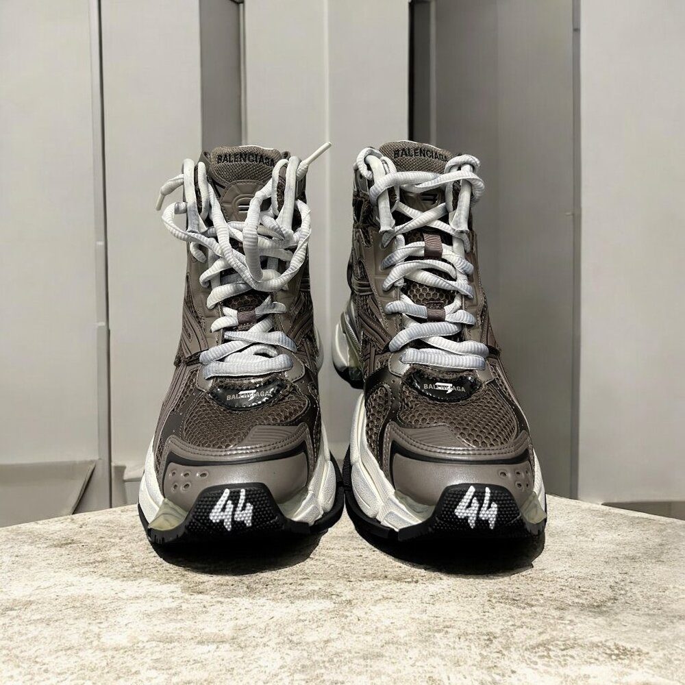 Balenciaga Runners HighTop Black Grey Runners Sneakers  Eu 44 Us 11 New With Box